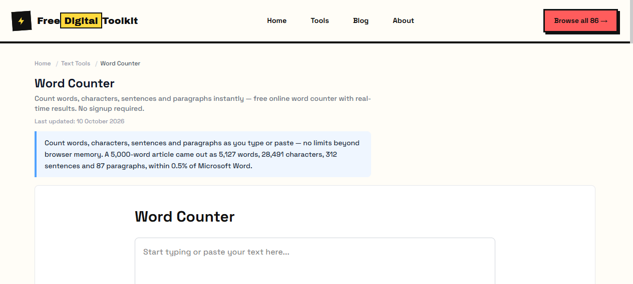 Word counter live statistics for words, characters, sentences and paragraphs